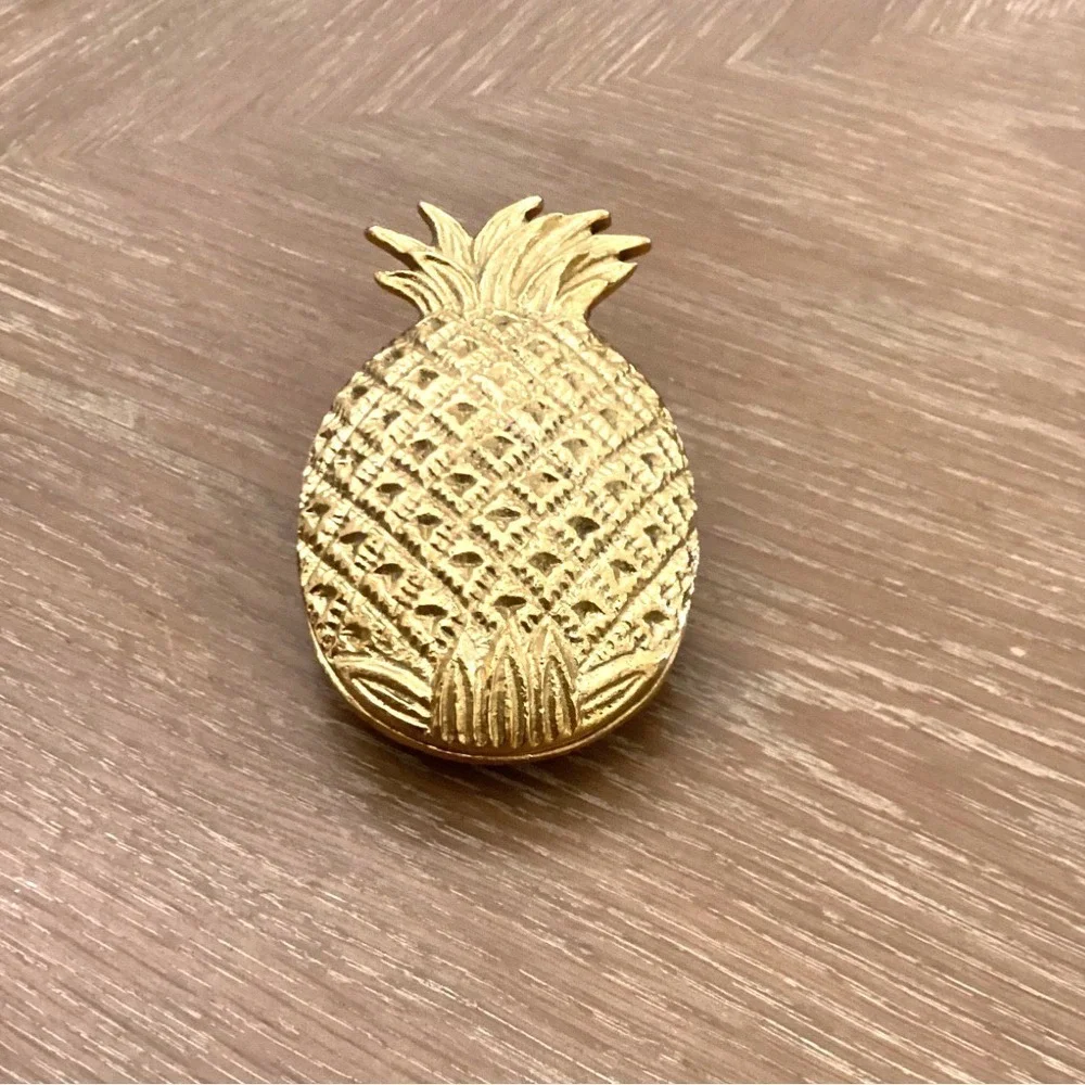 Anthropologie Brass Pineapple Paper Clip Paper Weight Office Desk Decor NWOT